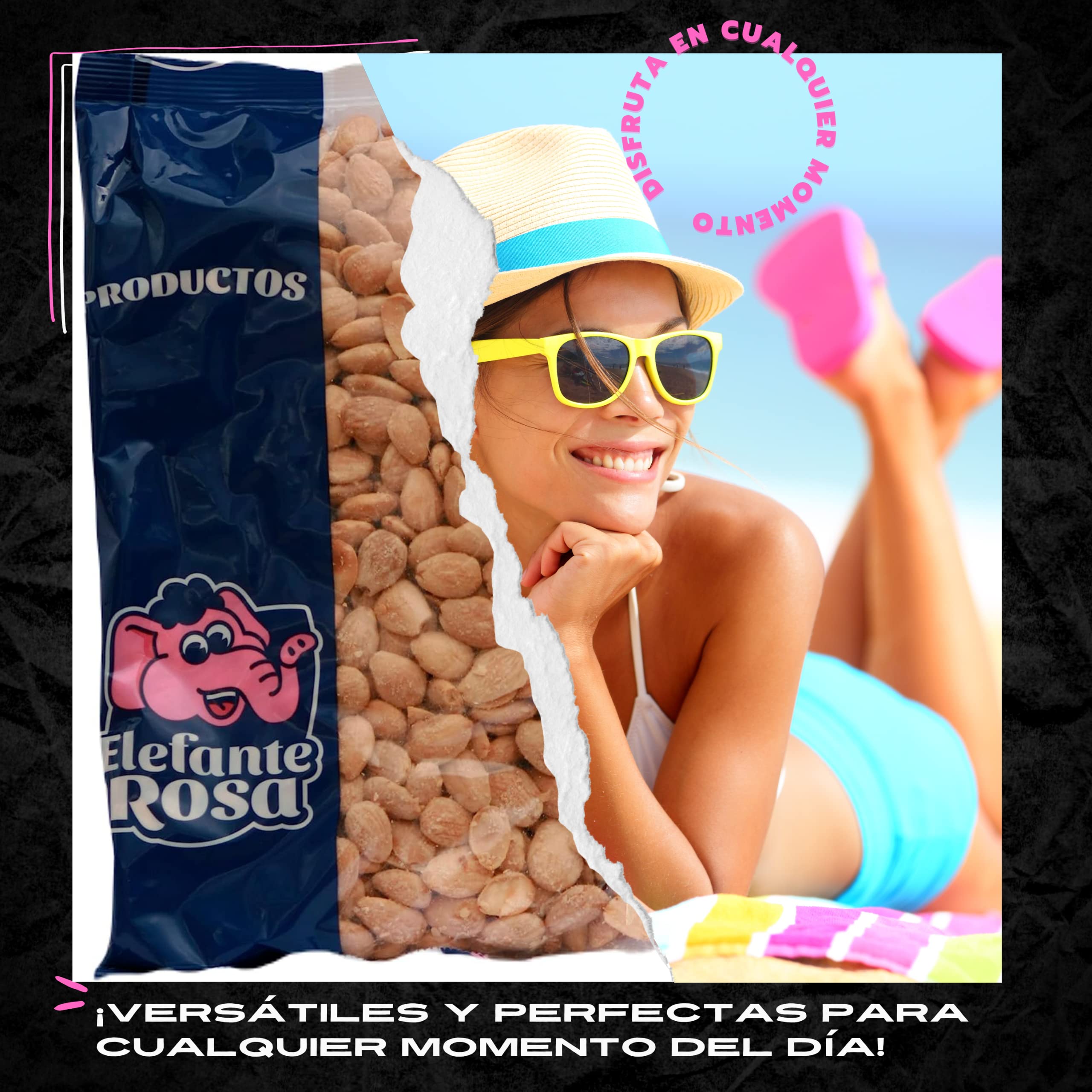 Almendras Fritas con Sal sin Piel 1kg – Almendras Repeladas Artesanales – Snack Saludable Rico en Proteínas y Fibra – Formato Ahorro 1 Kilo – Calidad Gourmet Elefante Rosa