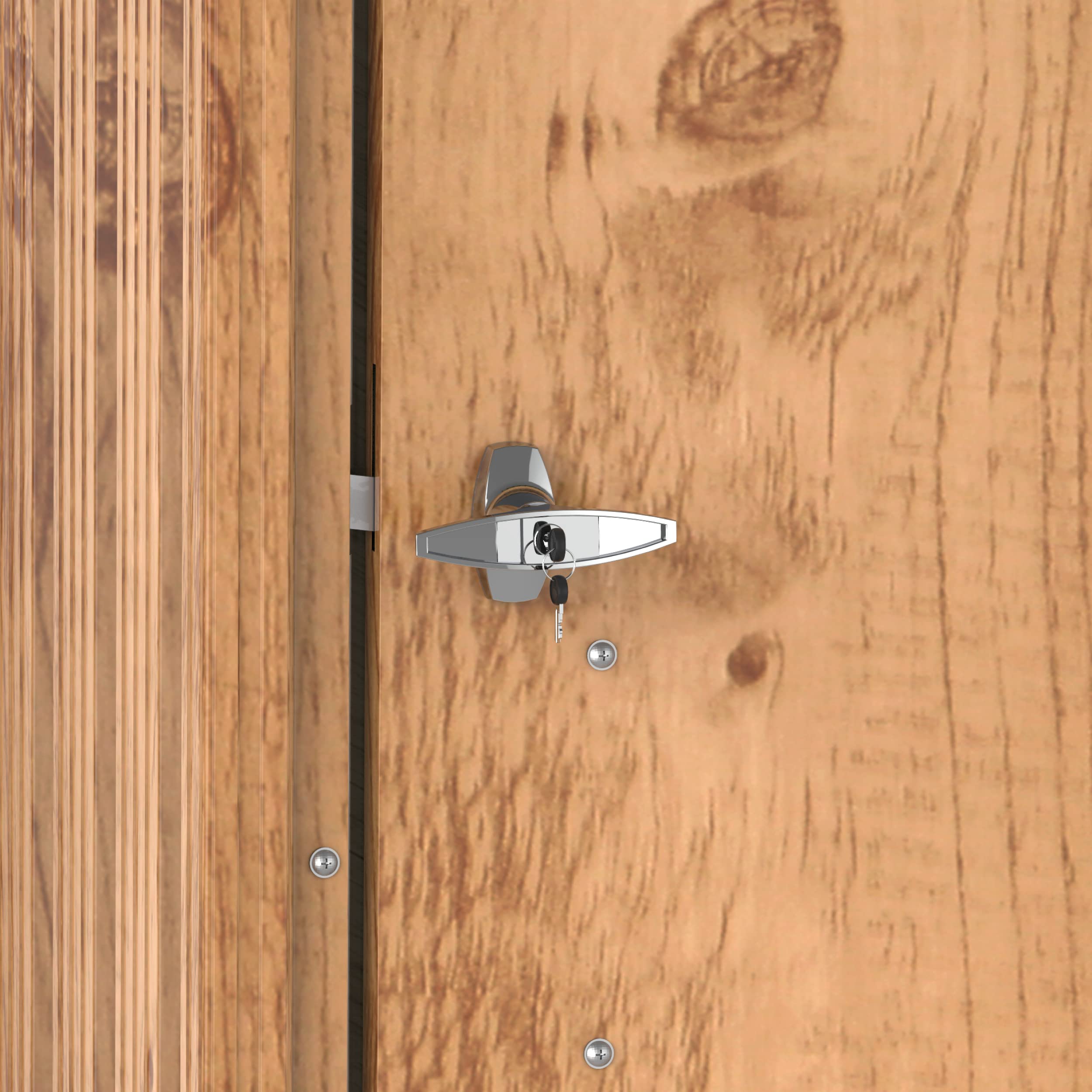 Duramax WoodStore Combo 8 x 3 Kaminholzunterstand, Holzlager mit seitlich geschlossenem Stauraum, Tür mit Schlüssel abschließbar, Boden zum Anheben des Holzes, Holzmaserung