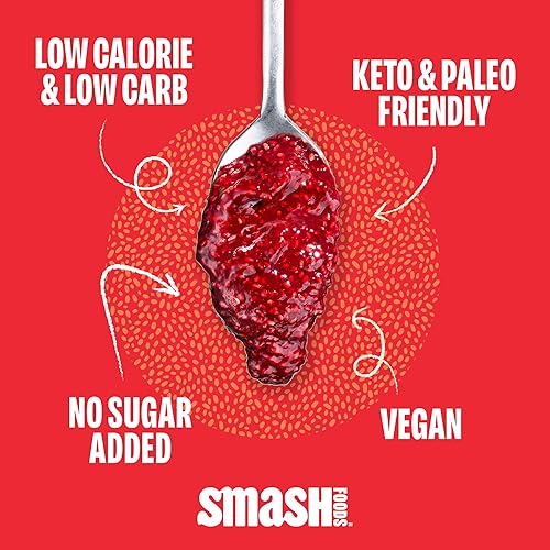 Miniatura 4 de Chia Smash Mermelada variedad paquete de 3 favoritos de la familia sin azúcar añadida gelatina naturalmente dulce apta para keto baja en calorías