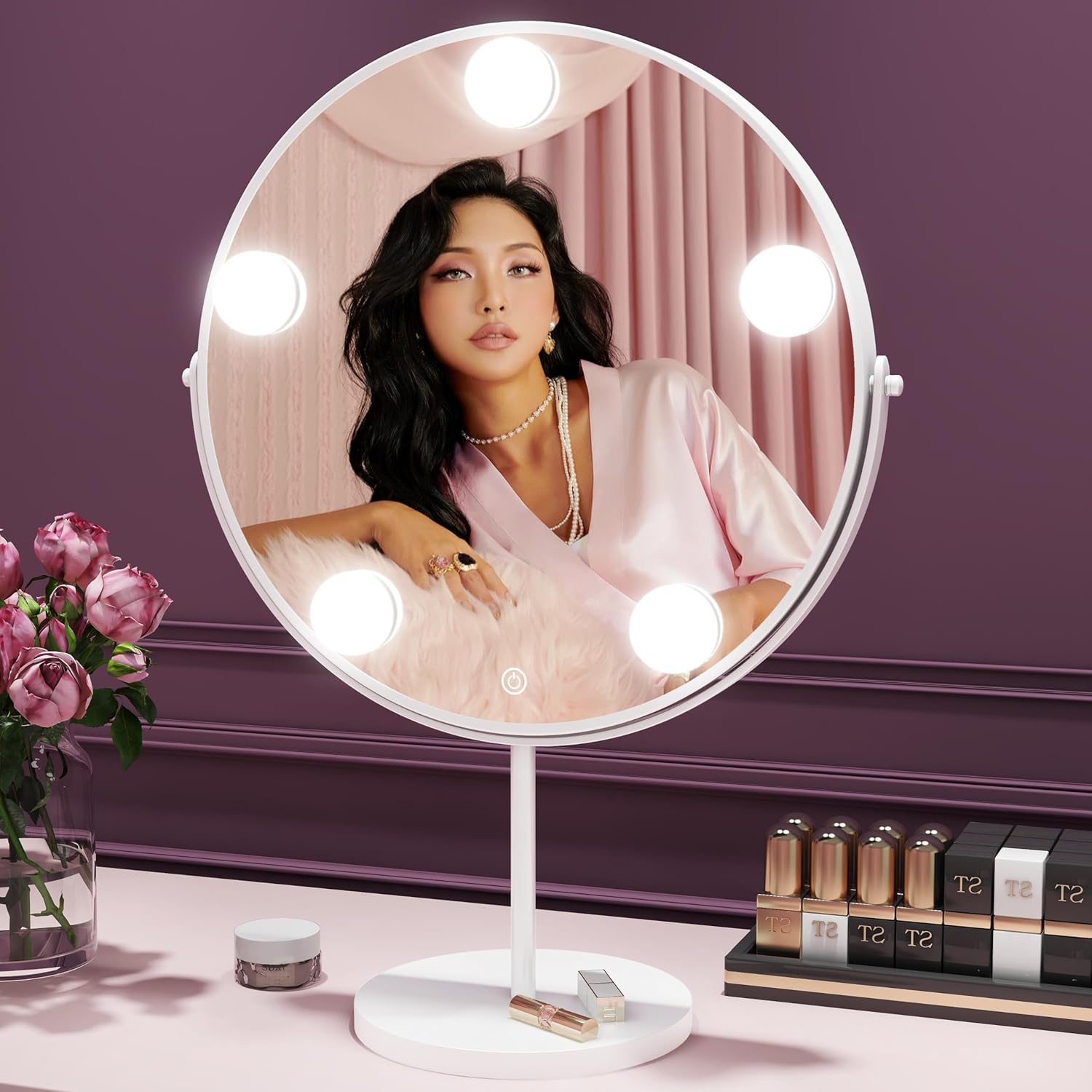 ROLOVE Vanity Mirror with Lights, 12" x 17" Hollywood