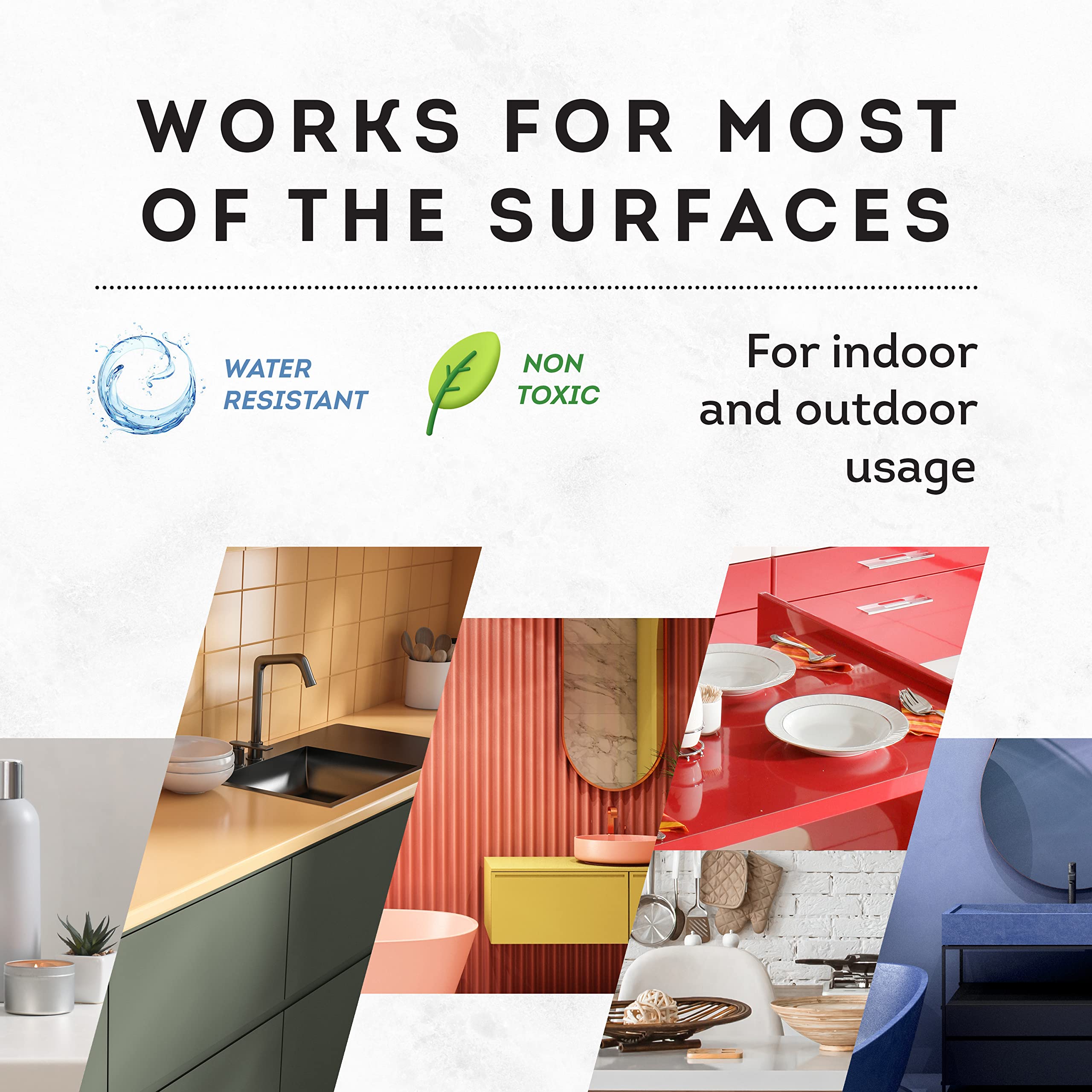 Çok Renkli Yüzey Tamir Kiti - Çipleri ve Kusurları Dakikalar İçinde Düzeltin | Fayans Tezgahı ve Banyo Armatürlerini Kolaylıkla Geri Yükleyin | Porselen Granit Fiberglas Mermer Corian Kuvars ve Daha Fazlası İçin
