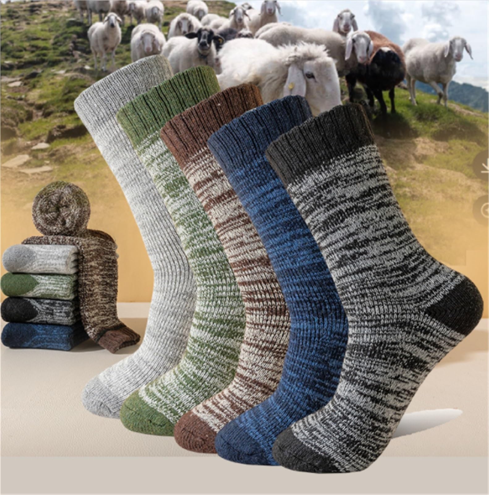 Wintersocken Bettsocken 5 Paar Dicke Warme Wintersocken For Damen Und Herren, Skistiefel For Kaltes Wetter Warme Flauschige Socken