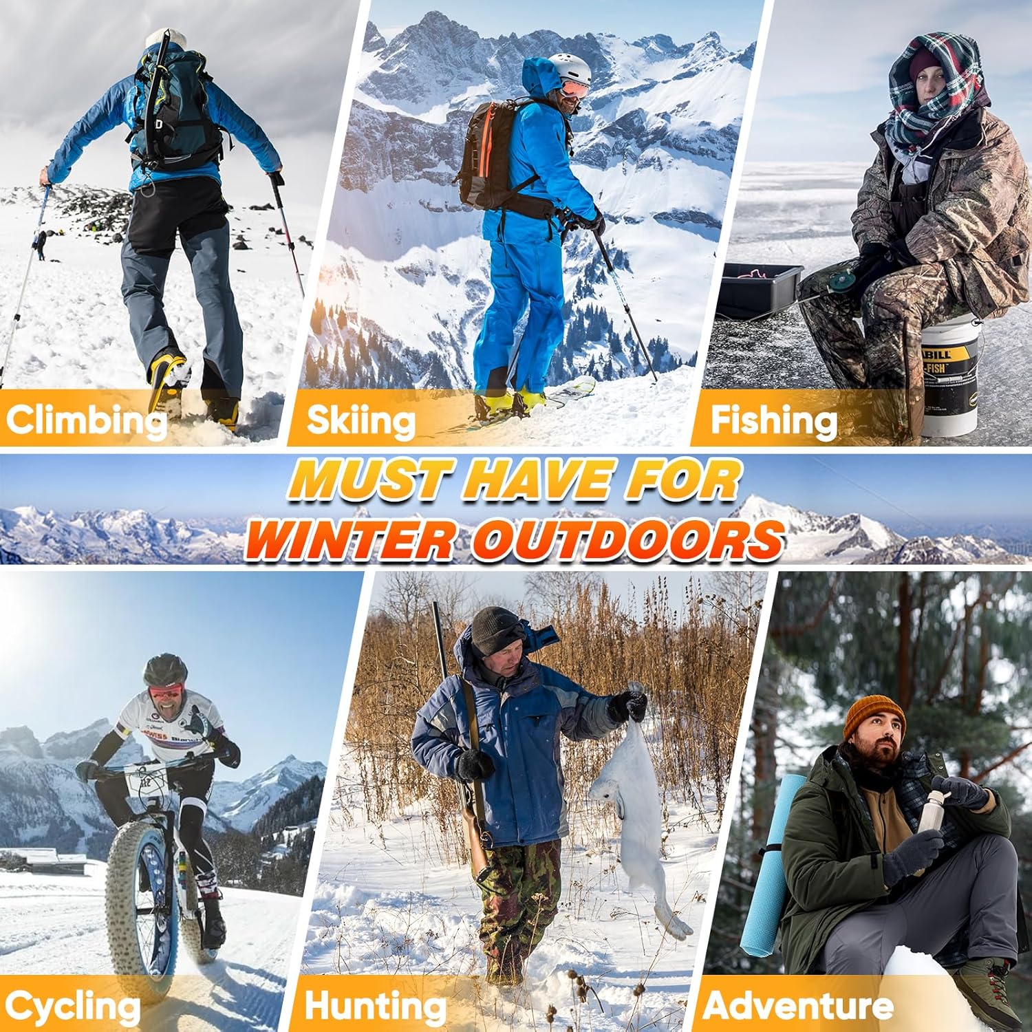 Heated Gloves for Men Women, 7.4V Heated Gloves Rechargeable with 2 Batteries, Touchscreen, 3 Heat Levels, Waterproof Electric Gloves for Snowboarding, Motorcycle, Hunting, Work, Winter Warm Gift - Image 7