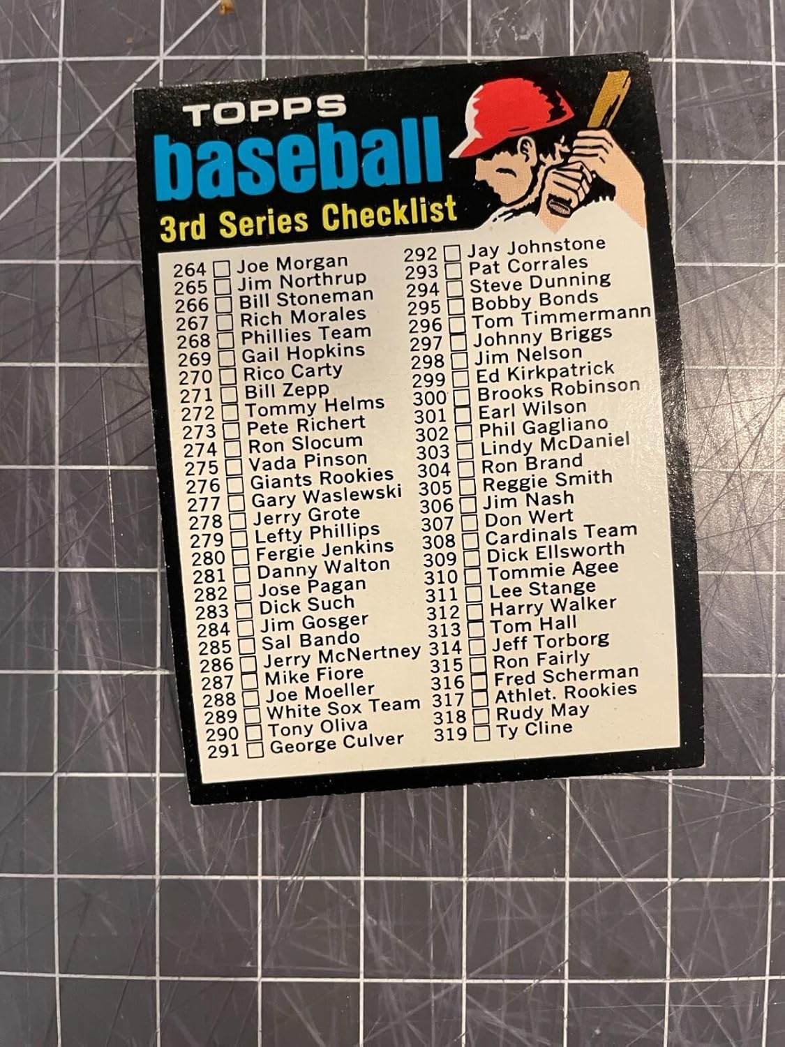 1971 Topps #206 3rd Series Checklist Baseball Card Nm+ - Sports Memorabilia