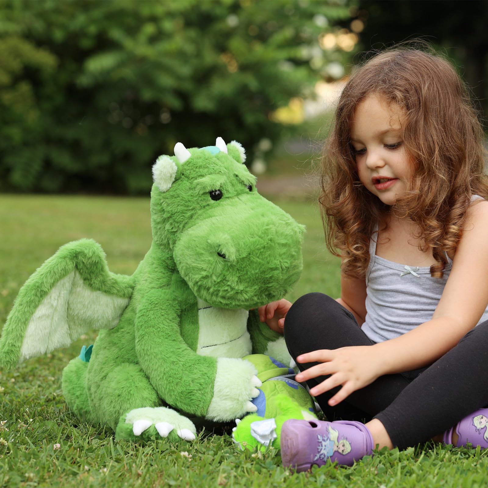 KERTA 3-in-1 Large Dragon Stuffed Animal, 20 Inch Big Stuffed Dragon Plush with Baby and Egg Toy for Girls Boys, Cuddle Hugging Dino Plush Gift for Birthday Christmas 5