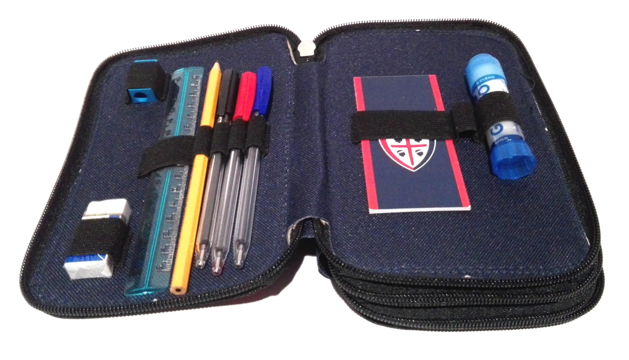 PRESTIGE & DELUXE Astuccio Cagliari calcio 3 piani zip completo per la scuola + portapenne in ceramica - Prodotti Ufficiali