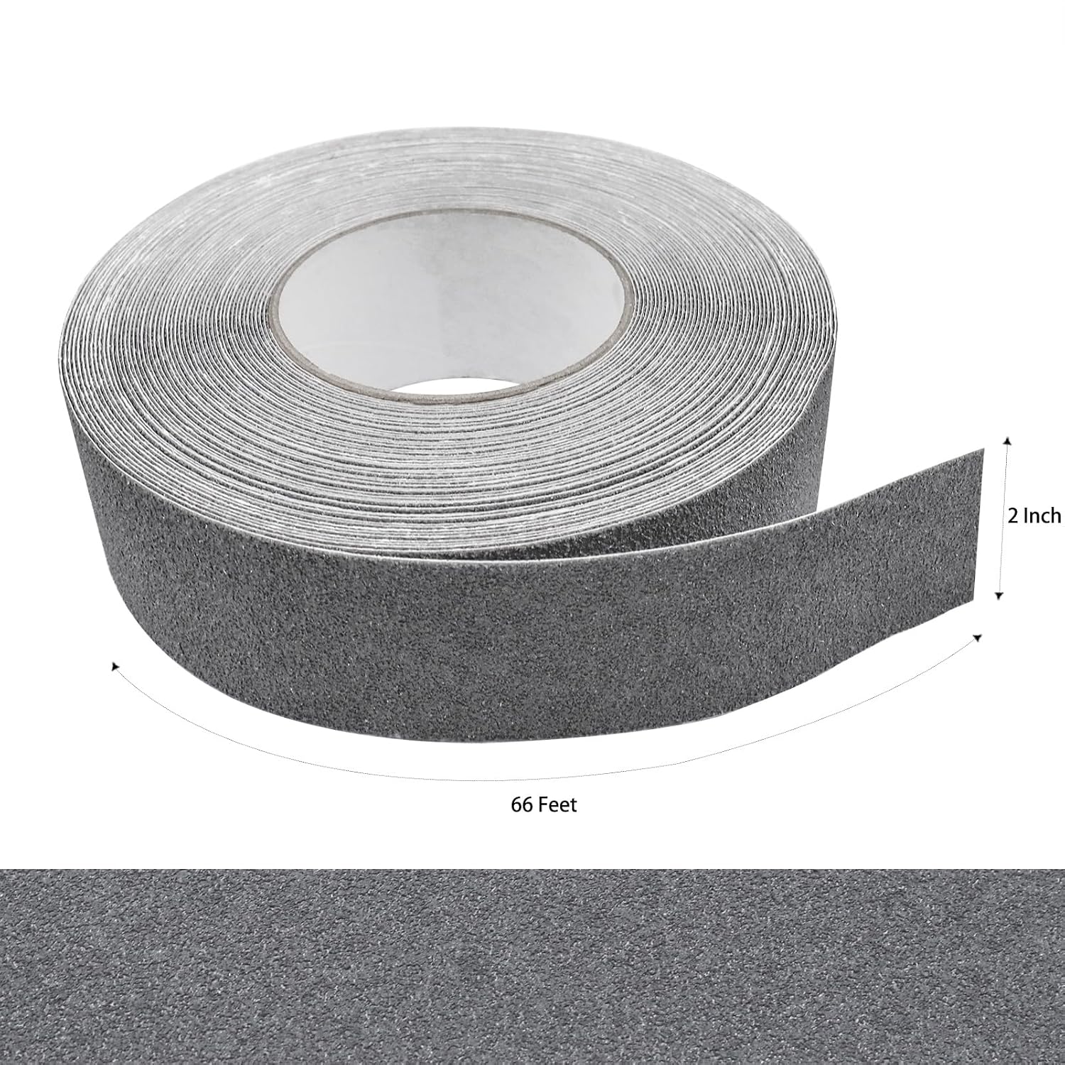 ONTWIE 2 Inch X 66 ft Non Slip Safety Grip Tape for Stairs Steps Non Skid Tread High Traction Friction/Strong Grip Abrasive Adhesive Hazard Caution Tape- Gray