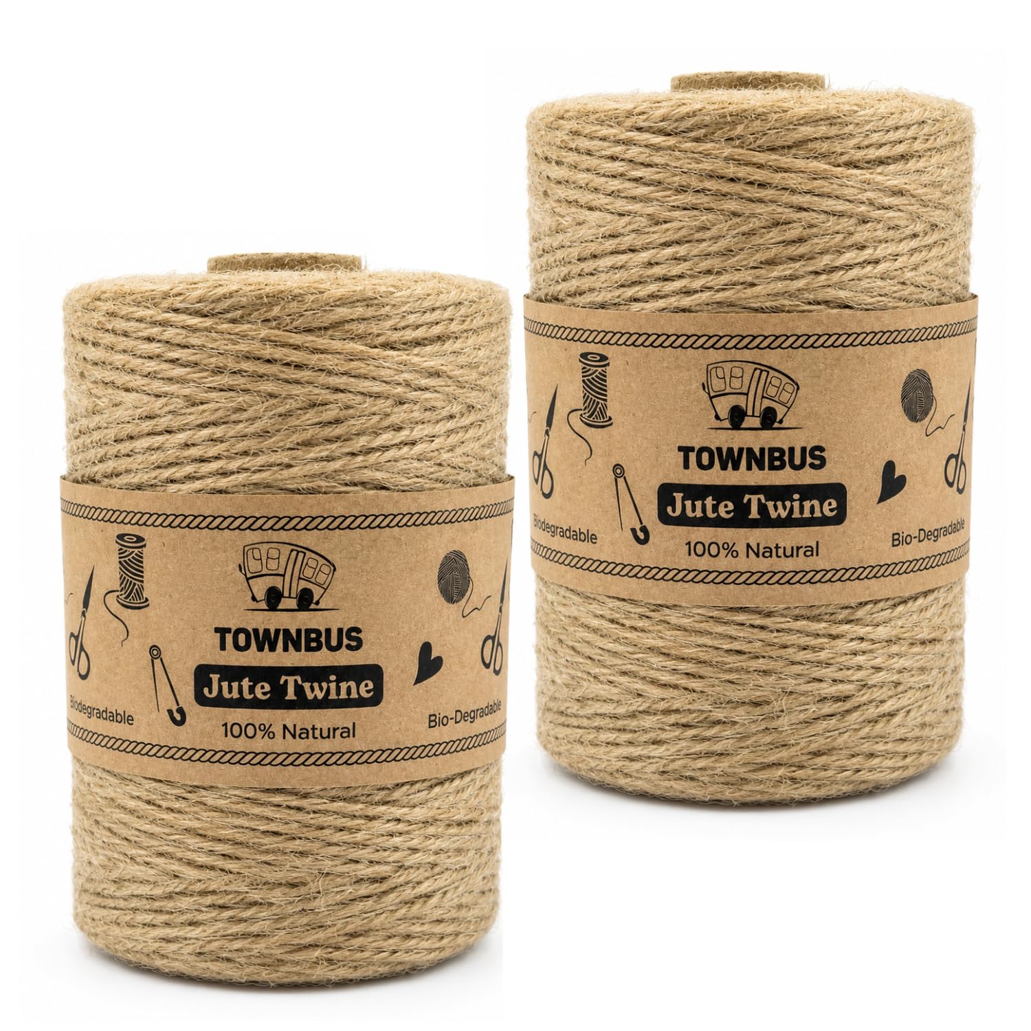 TOWNBUS- 2Ply | 250 Meters | Raw Natural Jute Twine, Arts and Crafts Jute Rope for Packaging, String for Gifts, DIY Crafts, Decoration, Bundling, Bronze | Pack of 1 — Amazon image 6