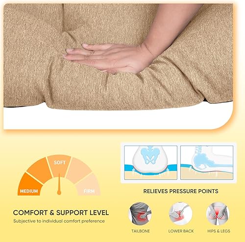 Miniatura 4 de Millsilo Cojines de banco para muebles de interior, cojín de banco suave antideslizante para cocina, comedor, cojín de silla de piano, cojines de