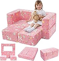 Vista 25 de MeMoreCool Sofá Modular para Niños, Sofá de Juego de Pana para Niños Pequeños para Dormitorio, Muebles de Sala de Juegos, Sofá Cama de Espuma