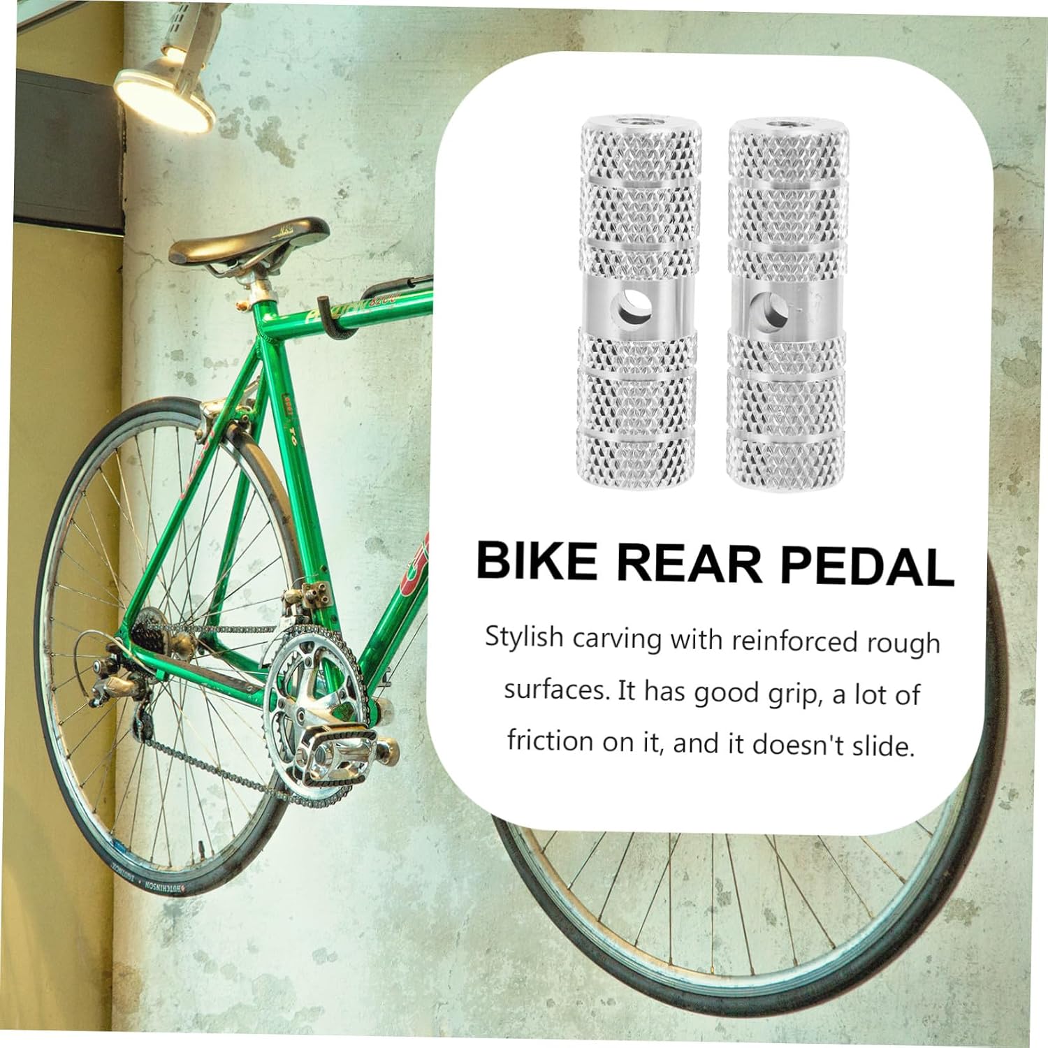 Sosoport 2pcs Bicycle Rear Pedal Bike Accessories Cycling Accessories Bike Foot Rest Pegs Silver Tripod Aluminum Alloy Bike Sturdy Cycling Pegs Cycling Pegs Aluminum Alloy Bike Pegs
