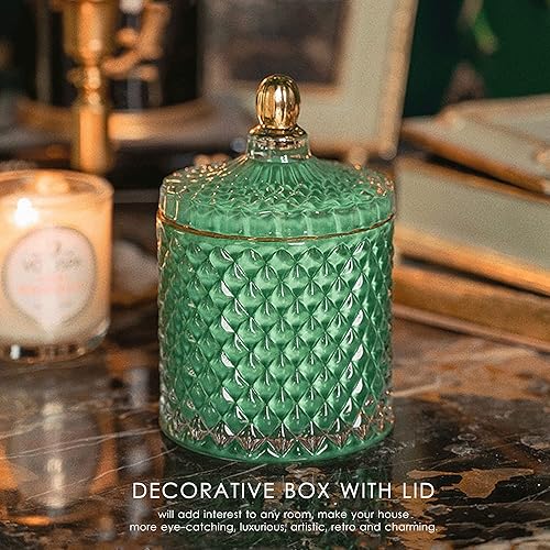 Miniatura 10 de ALAMHI Paquete de 2 tarros de boticario Qtip con tapas, accesorios de baño morados, decoración estética de habitación, juegos de decoración de baño,