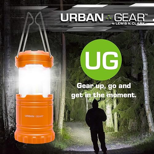 Miniatura 5 de Lewis N. Clark Linterna de camping plegable Linterna LED portátil para uso en interiores o exteriores Lámpara impermeable con baterías incluidas