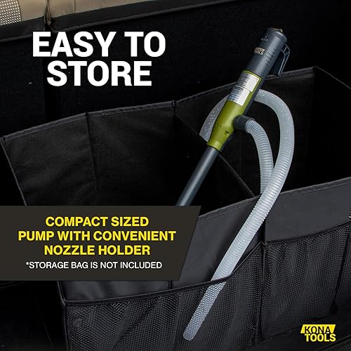 Miniatura 36 de Bomba de transferencia de combustible portátil con manguera de goma KTEP01MRUSB – Batería y USB-C Boquilla de seguridad, manguera resistente