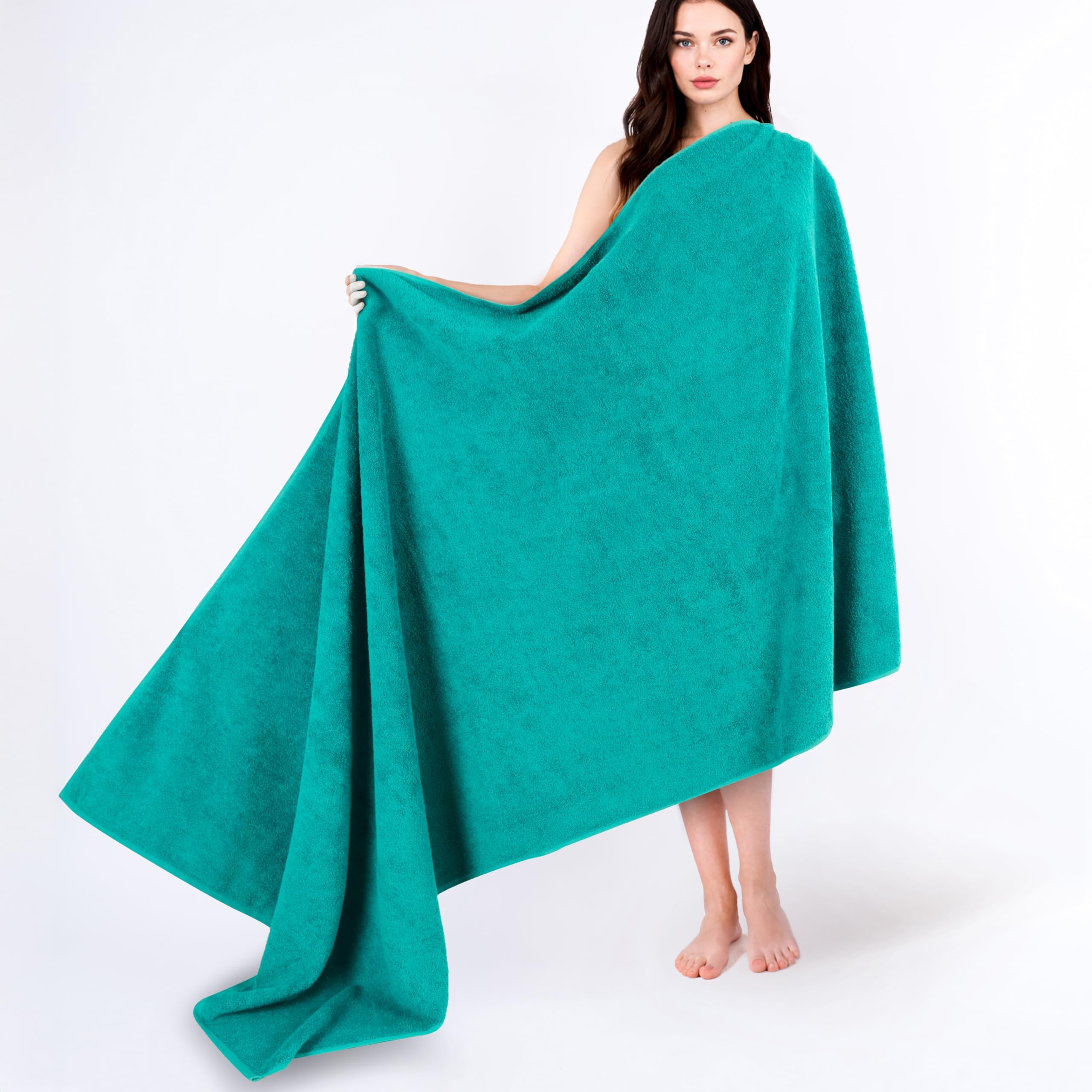 Cotton Paradise 100% Cotton 40x80 Oversized Bath Sheet, Extra Large Turkish Bath Towels for Bathroom, Turquoise Bathsheet