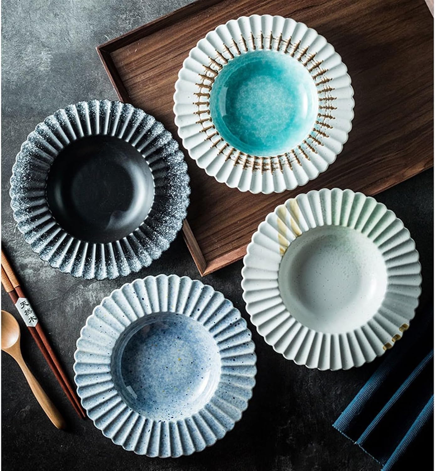 Soy Sauce Dish, Multifunctional Dip Plate Salad Snack Bowl Restaurant Appetizer Specialty(D)