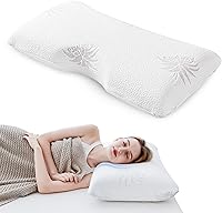MLILY EGOHOME Cervical Neck Pillow - Aloe Vera Memory Foam for Side Sleepers, Neck Pain Relief, Medium Firm 30x16"