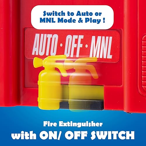 Miniatura 2 de JOYIN Camión de bomberos LED de juguete para niños pequeños, proyecciones LED y sirenas, camiones de bomberos Bump and Go con interruptor de modo y