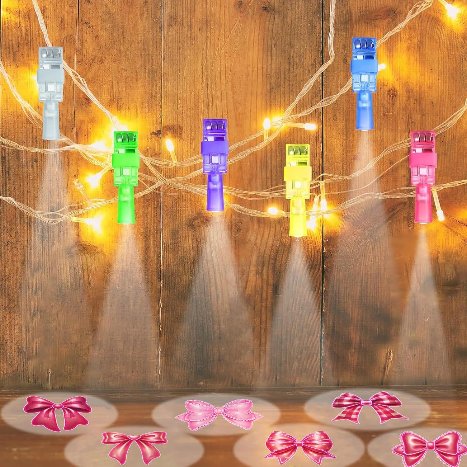 CHSLtmxq 40PCS Bow Party Favors Finger Lights, 8 Designs for Party Bag | 40 bow finger lights in 8 ribbon-inspired designs, sized for party treat bags, favor boxes, tabletop decor, and theme setups