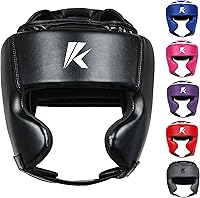 Vista 1 de Kruzak Unisex Boxing Headgears - MMA Training, Adjustable Padded, Kara,Muay Thai Headgear, Kickboxing, Sparring, Martial Arts, Karate, Taekwondo MMA