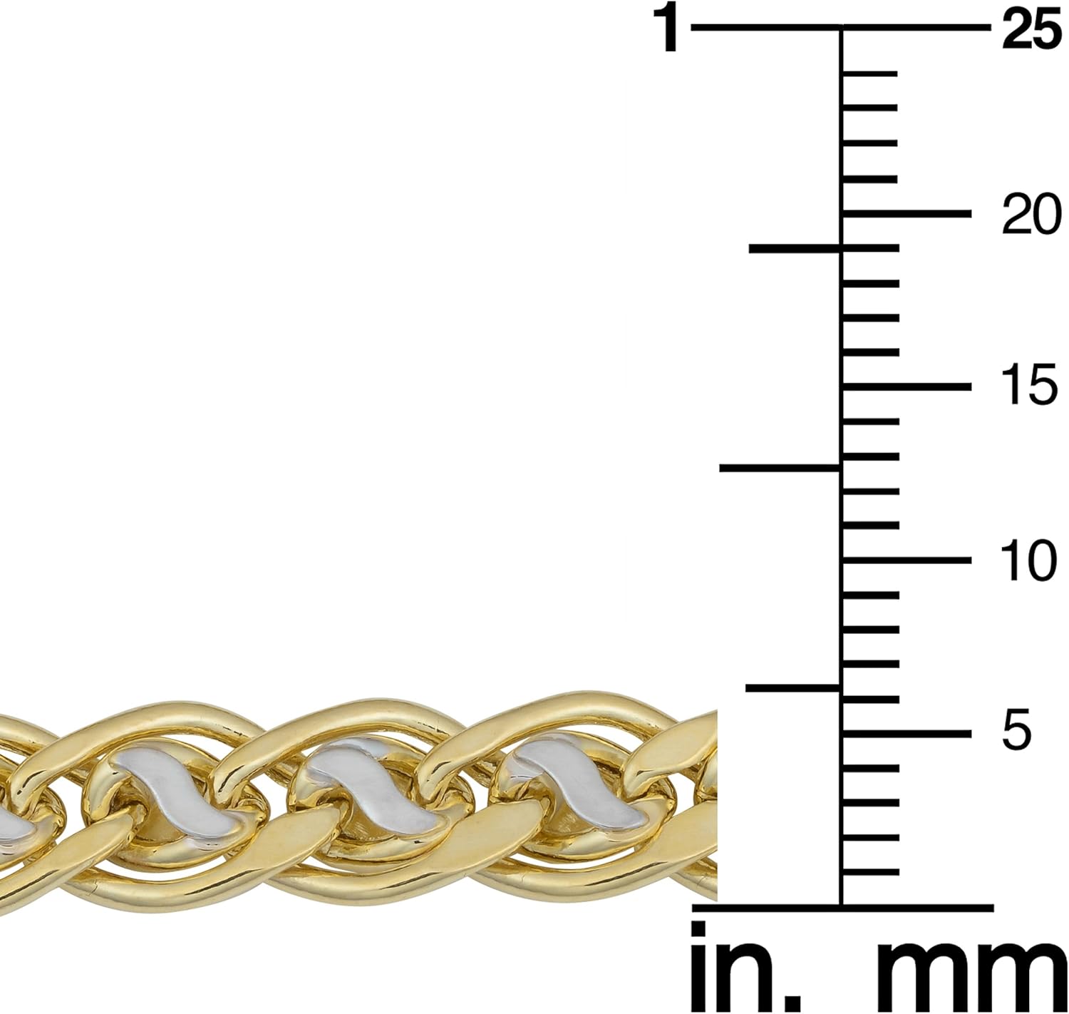 Kooljewelry 10k Two-Tone Gold 6.3 mm Double Link Bracelet (8 inch)