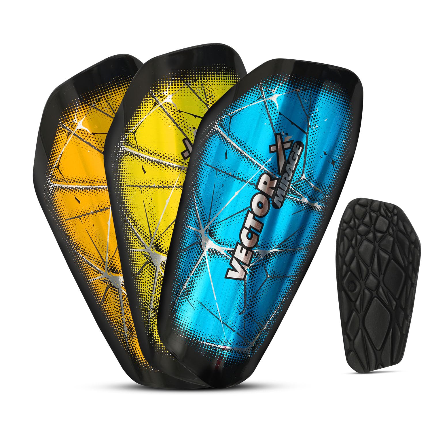 Vector X Mirage Shinguard | Shinguard for Football | Shinguard for Men, Boys, Kids | Stockings for Men & Women | Knee High Length Superior Grip for Shin Guard | Multicolor | Set of 3 Pairs | (S/M)