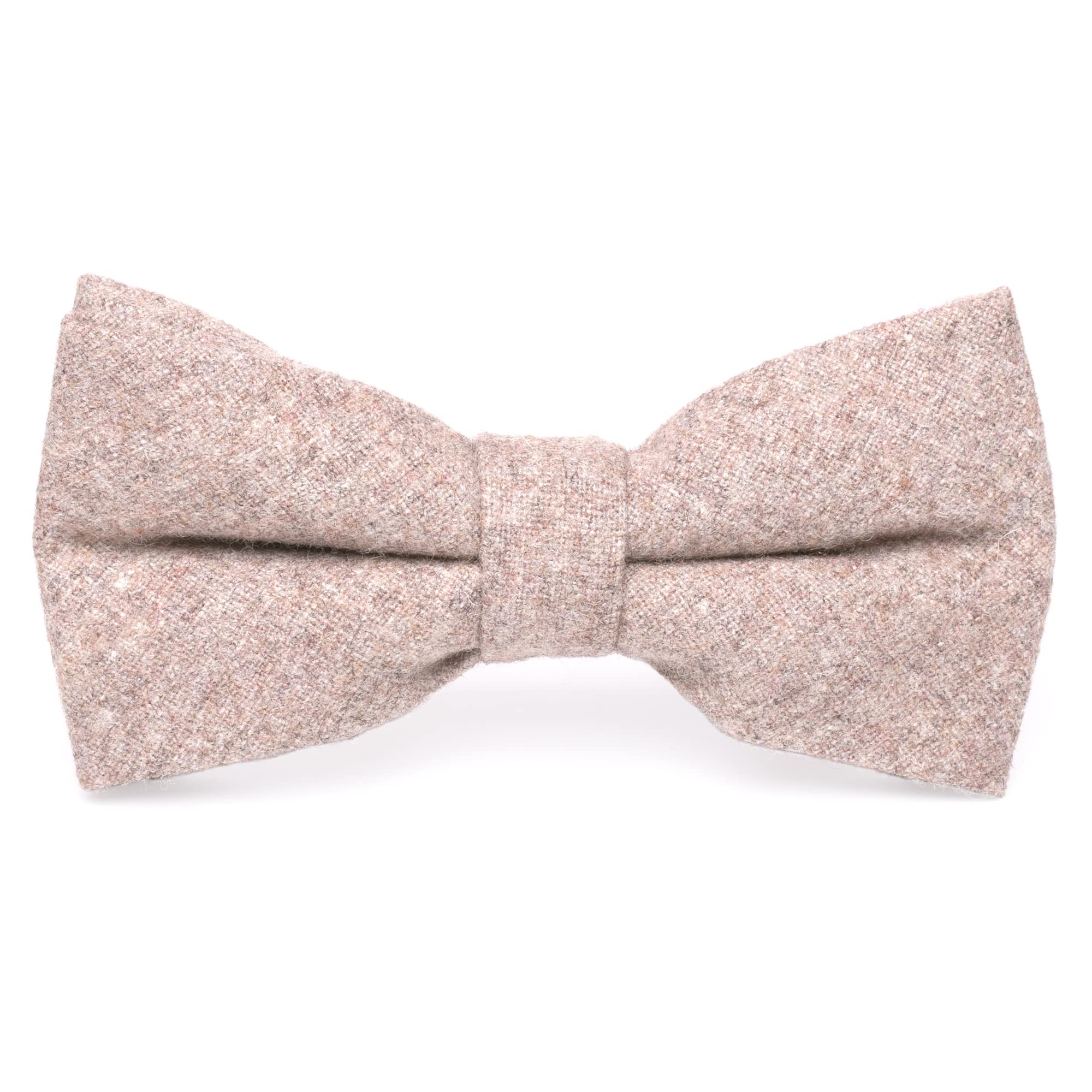 Db Dickie Bow Men's Biscuit Brown Luxury Wool Pre-Tied And Fully Adjustable Bow Tie (Biscuit Brown) - Suitable For Formalwear, Office, Weddings, Parties, Grooms & Grooms Outfits