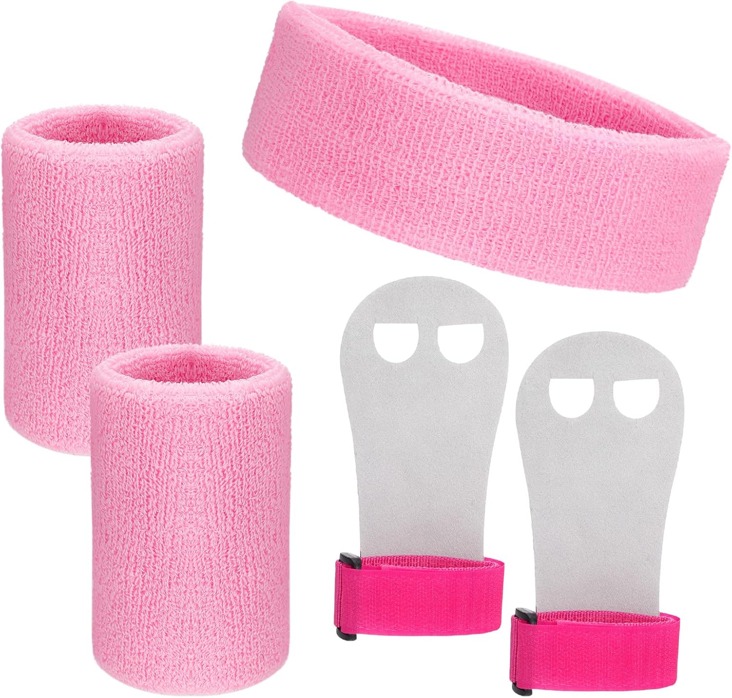 Dacitiery 5pcs Kids Gymnastics Grips, Pink Childs Sport Palm Hand Grips Protectors with Pink