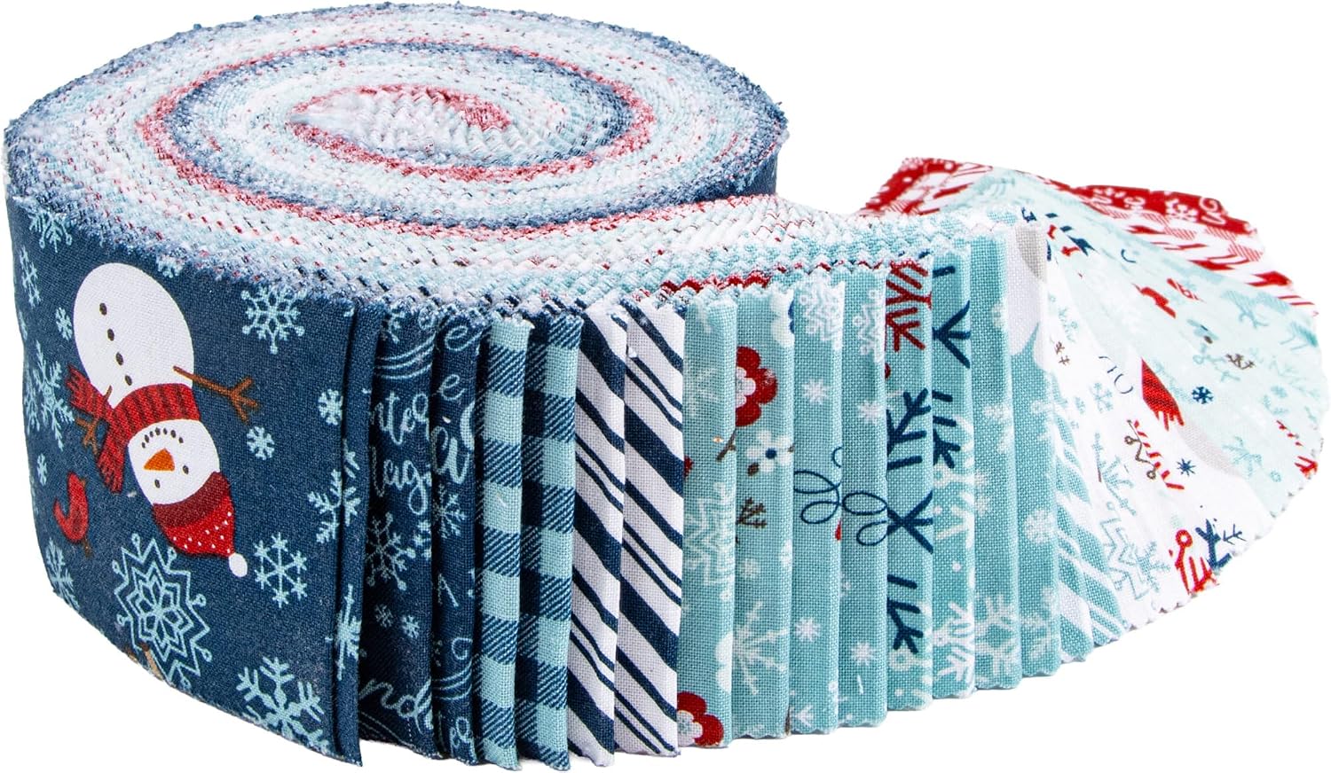 Lori Whitlock A Perfect Winter Rolie Polie 40 2.5-inch Strips Jelly Roll Riley Blake RP-17990-40