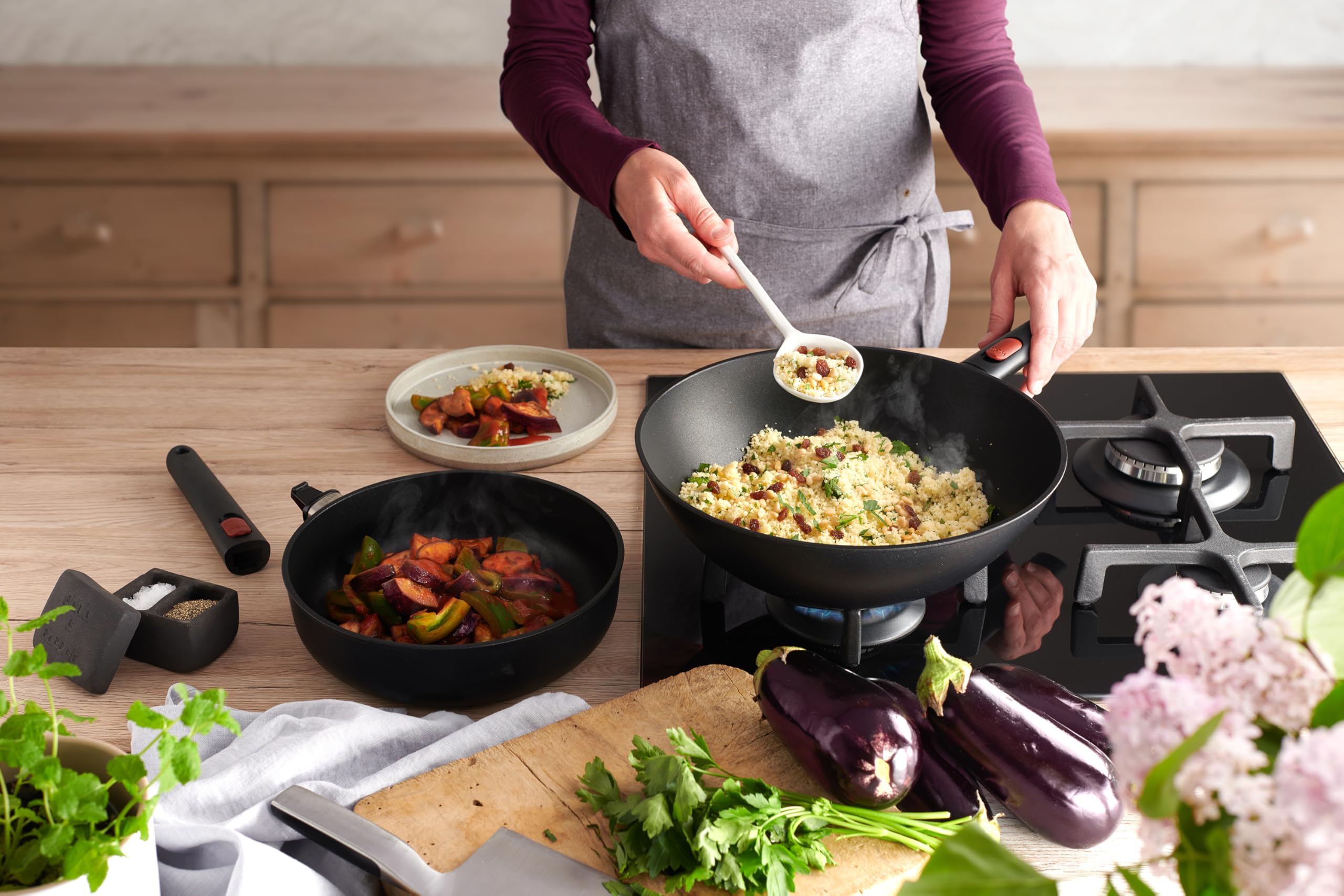 WOLL – Eco Lite QXR sauteuse Ø 28 cm avec manche amovible – poêle antiadhésive sans PFAS, compatible four & lave-vaisselle – poêle induction – poêle à frire