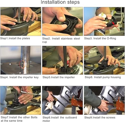 Miniatura 7 de BDFHYK 61N-W0078-11-00 Kit de reparación de bomba de agua de repuesto para motores fueraborda Yamaha de 4 tiempos, sustituye a 61N-W0078-11-00,