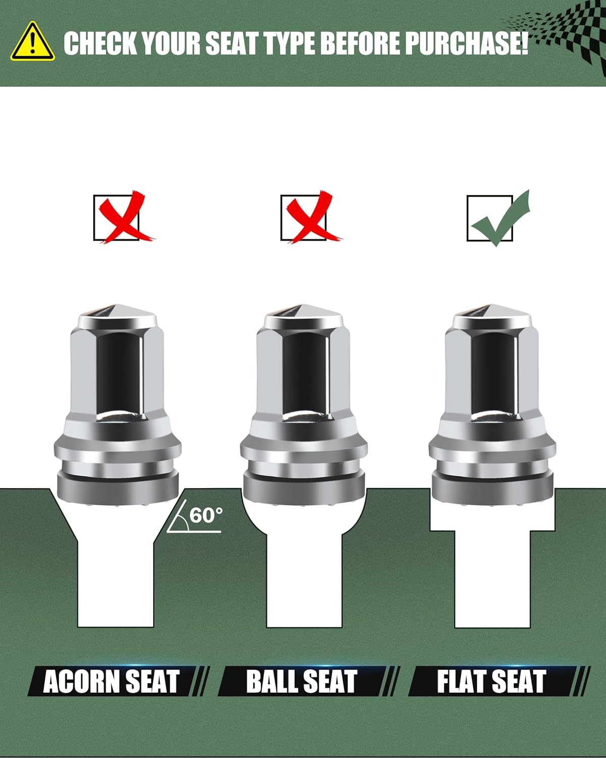 32Pcs Ford F250 F350 Lug Nuts Replacement - M14x1.5 21mm Hex Chrome One-Piece Design, Fits OEM(Stock) Wheel Nuts | OEM No. HCPZ-1012-A & HCPZ-1012-B