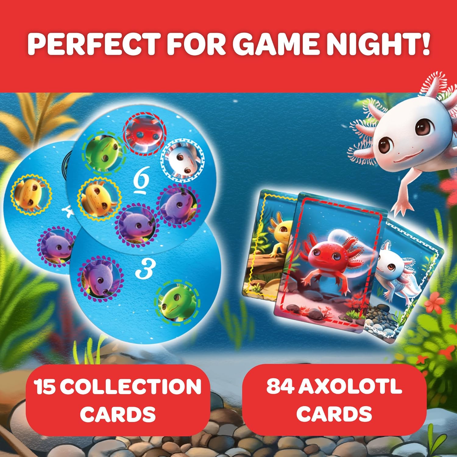 Messy Table Games A Lotta Axolotls - Lighthearted Card Game - Great for Game Night - Perfect for Kids and Adults - Ages 6 and up