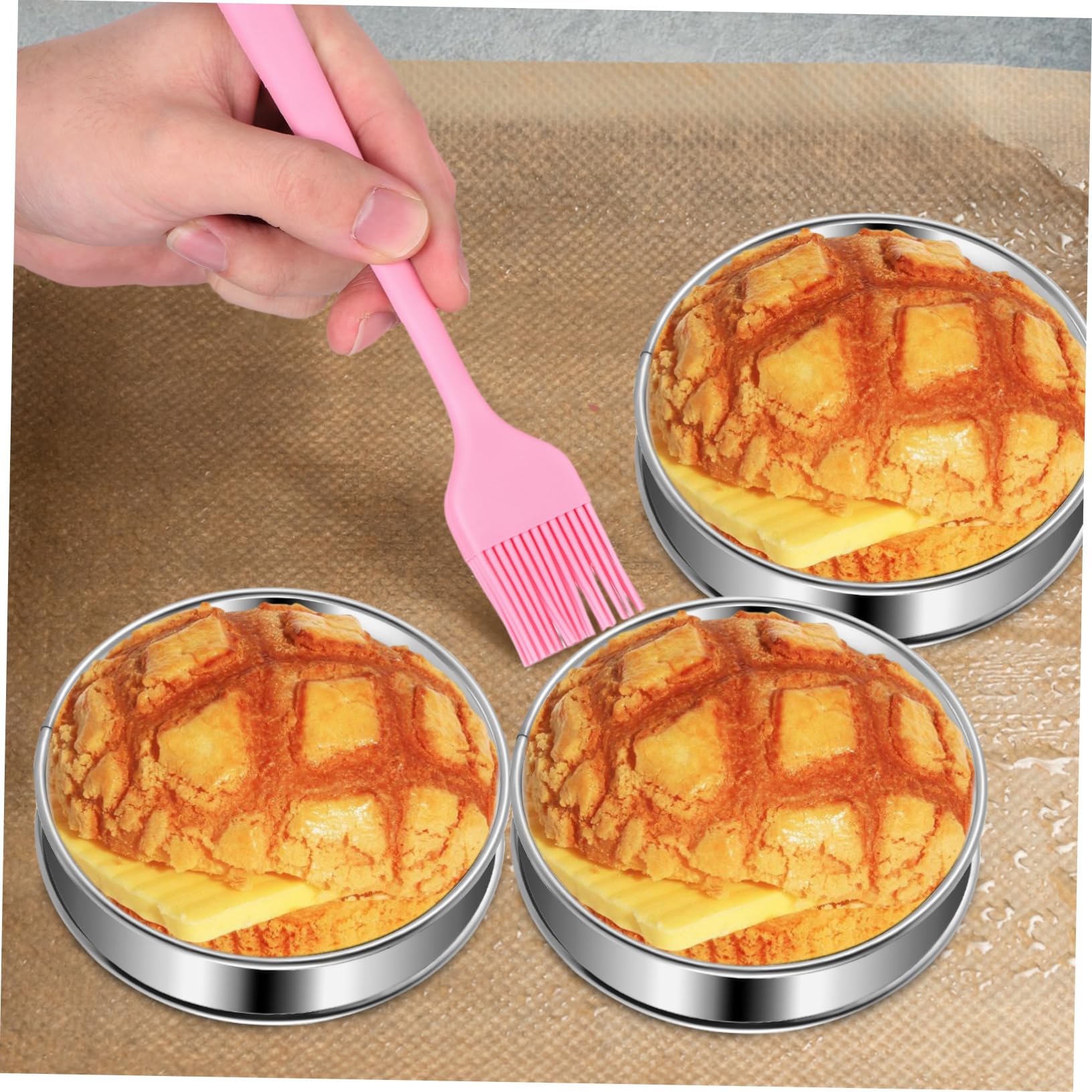 Mobestech Molde Para Pastel De Galletas Redondo Acero Inoxidable Para Hornear Tartas y Galletas Con Rizados
