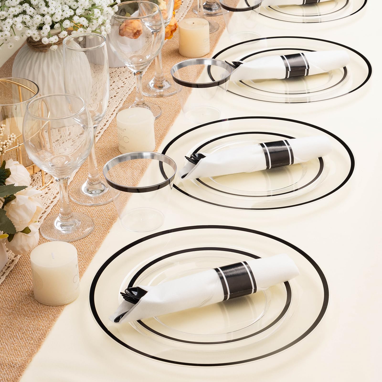 BESTSTAR 350 Piece Disposable Plates Set -9