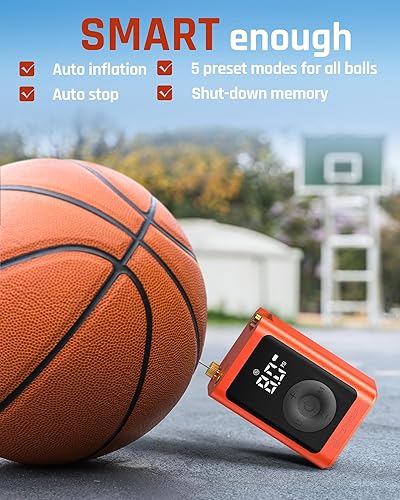 Miniatura 2 de ETENWOLF P300 Plus Ball Pump, Electric Basketball Pump Inflation and Deflation, with 3200 mAh Rechargeable Battery, Air Pump for All Sports Balls