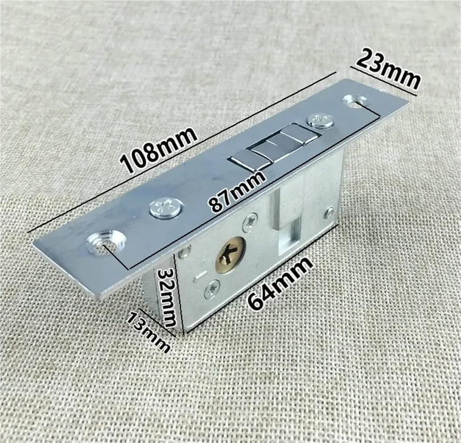Invisible/Mortise Lock Pull Gate Hook Lock,Alloy Lock Body for Framed Glass Door Door Hardware 1Pcs