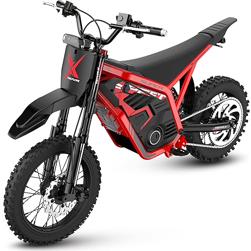 ESKUTE NOVA X Electric Dirt Motorcycle, 46 MPH 4000W Motor, 40° Climbing with 2849 Certified 48V 22.8Ah Removable Battery, Full Suspension Hydraulic Brakes, Mountain Off-Road for Teens Adults Red