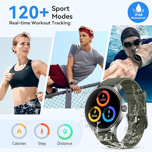Miniatura 5 de Relojes inteligentes para hombres y mujeres, reloj inteligente HD de 1.27 pulgadas con llamadas Bluetooth (casarespuesta), monitor de frecuencia