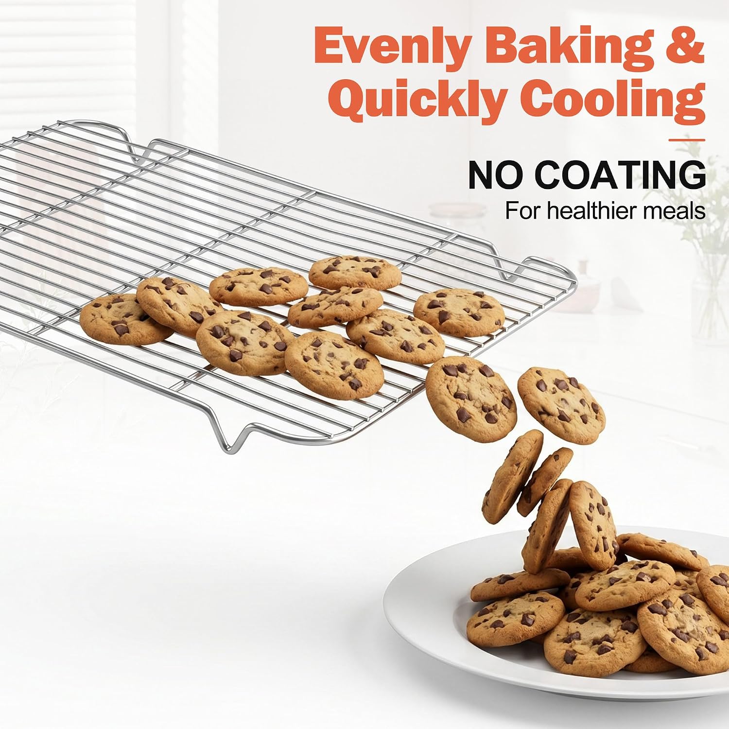 Homikit 2 Pack Cooling Racks, 18.9 * 12.6 Inch XL Stainless Steel Baking Rack for Cooking | X-Large Roasting Grilling Rack Set for Bacon Bread Cookie, Oven Wire Rack Fit Large Sheet Pan, Heavy Duty & Dishwasher Safe