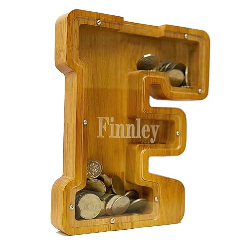 Vista 74 de Personalized Wooden Alphabet Piggy Bank-Kids Piggy Bank-Boys Girls Piggy Bank-Coin Piggy Bank-Bank-Can be Used as Christmas-Birthday Gift-Kids Gift