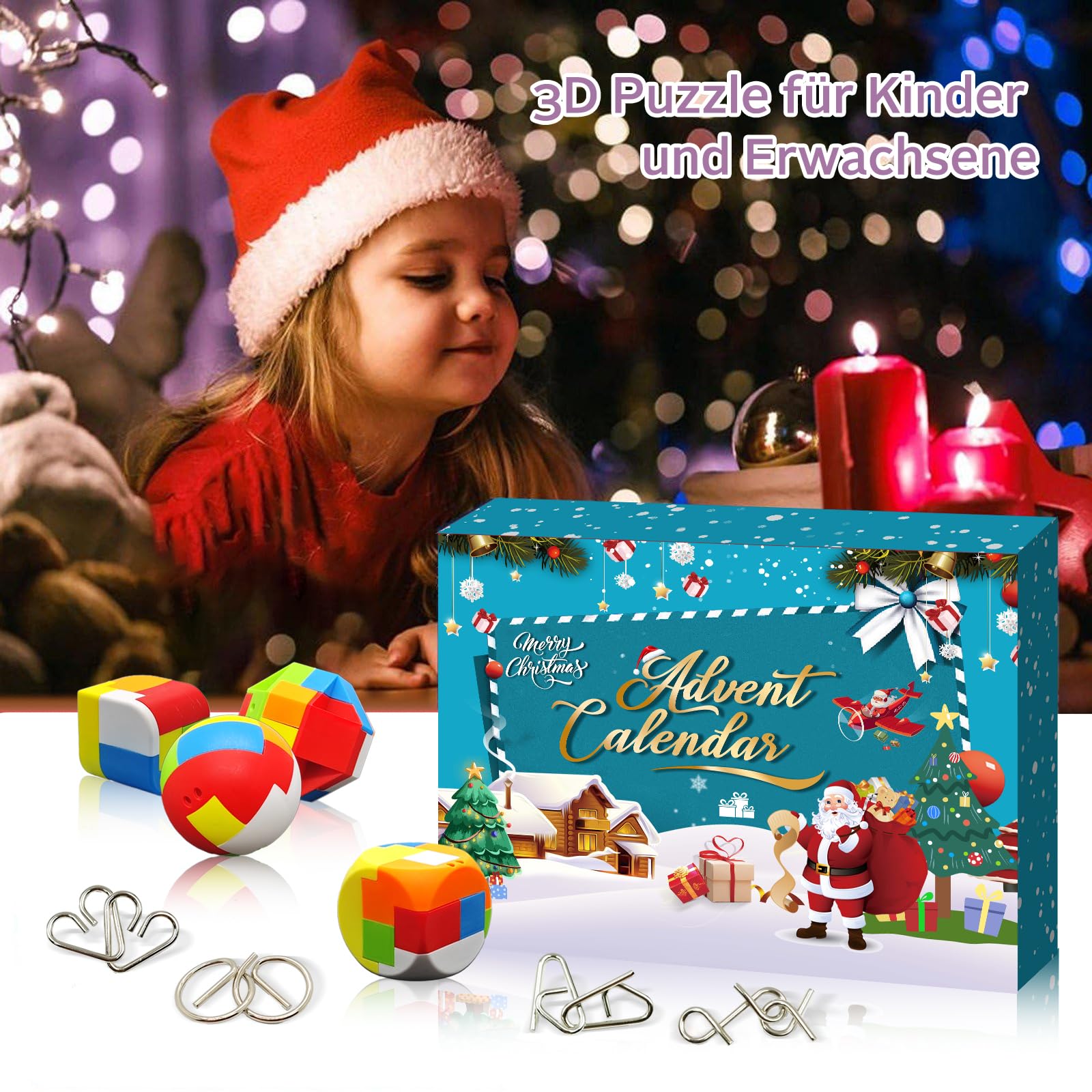 kiothdre Calendario dell'Avvento 2025 con Albero di Natale da Costruire e Luci LED, Adulti e Bambini Conto alla Rovescia di 24 Giorni con Mattoncini