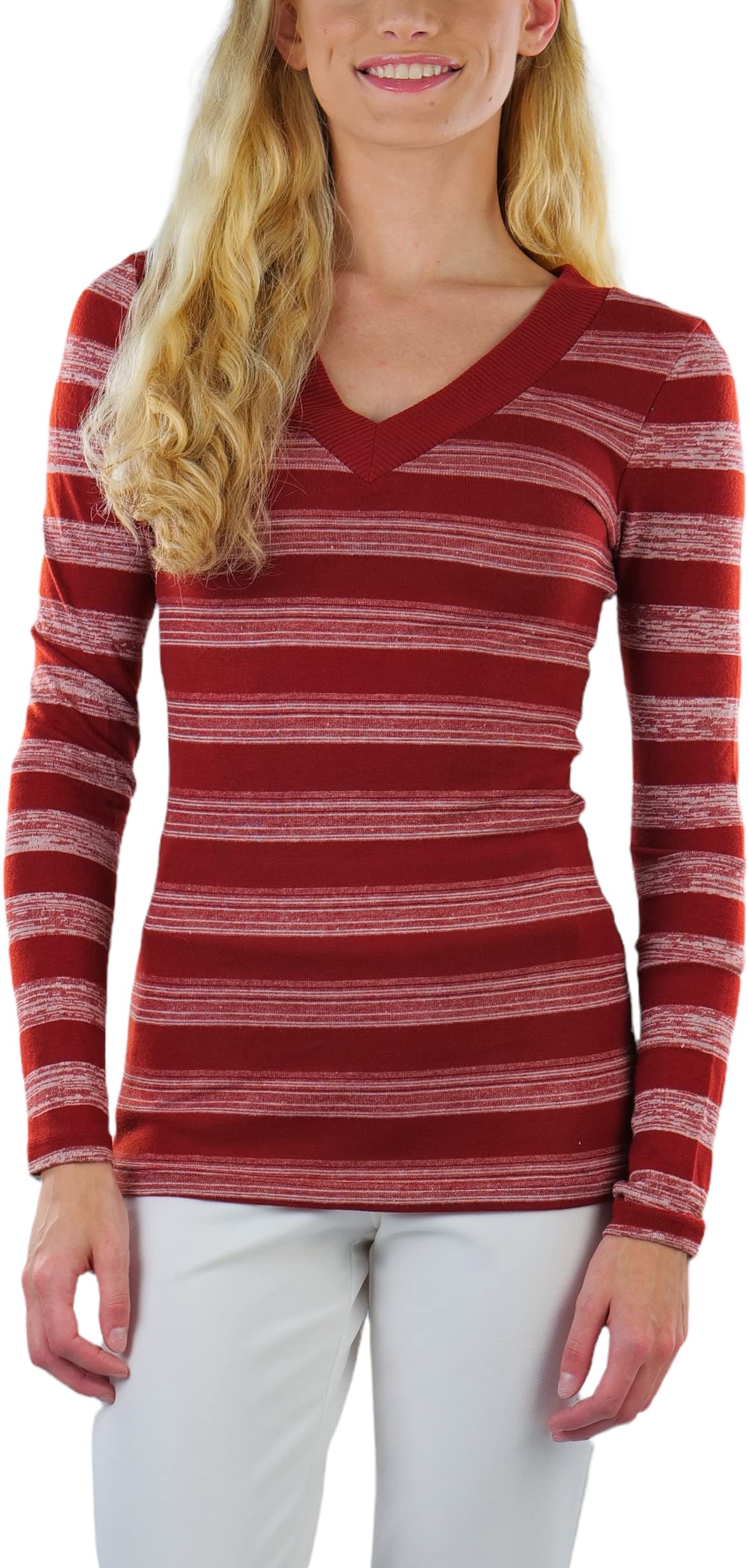 ToBeInStyle Women's Classic Long Sleeve V-Neck Pullover Sweater