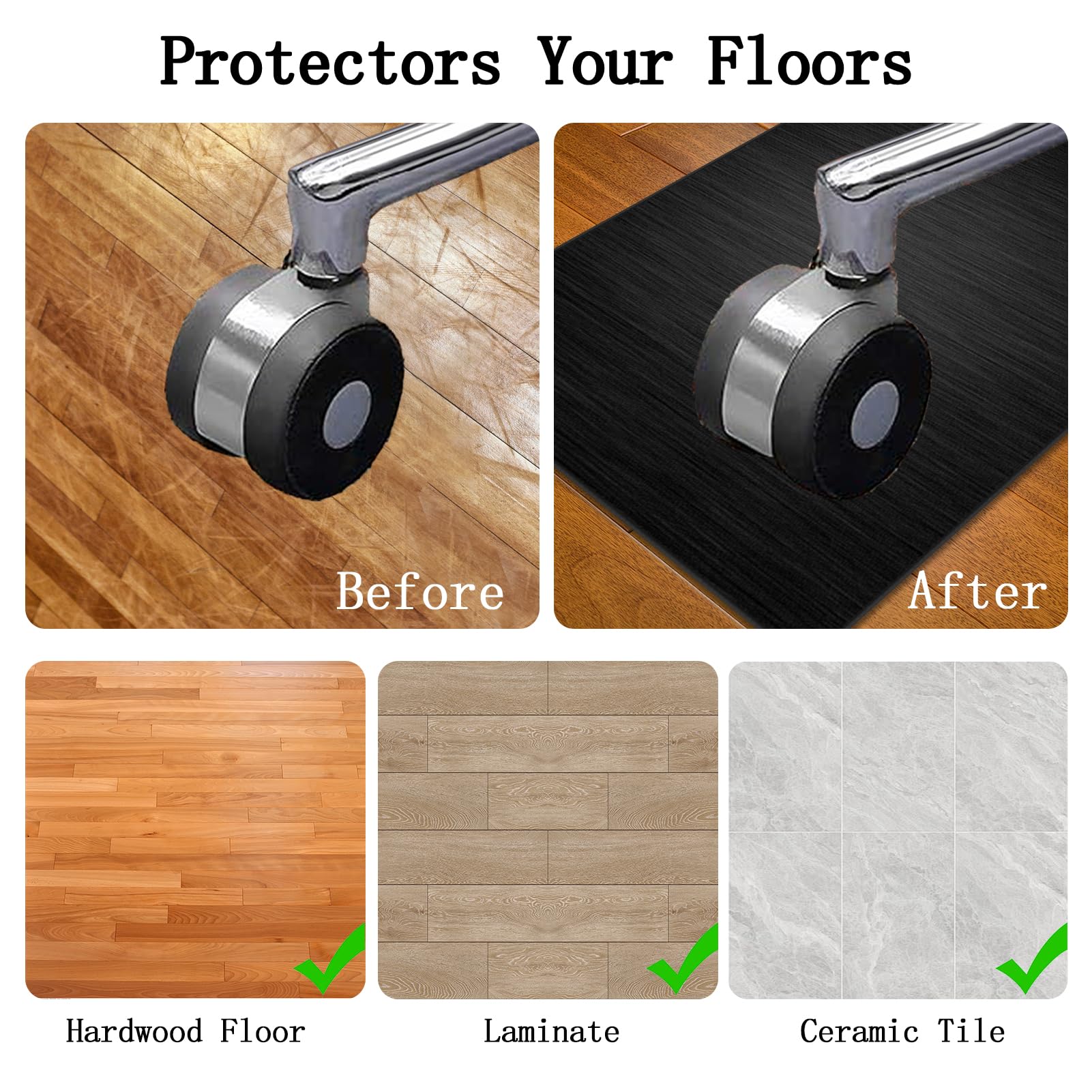 Protector Suelo Silla Ruedas Antideslizante 130 x 150 cm