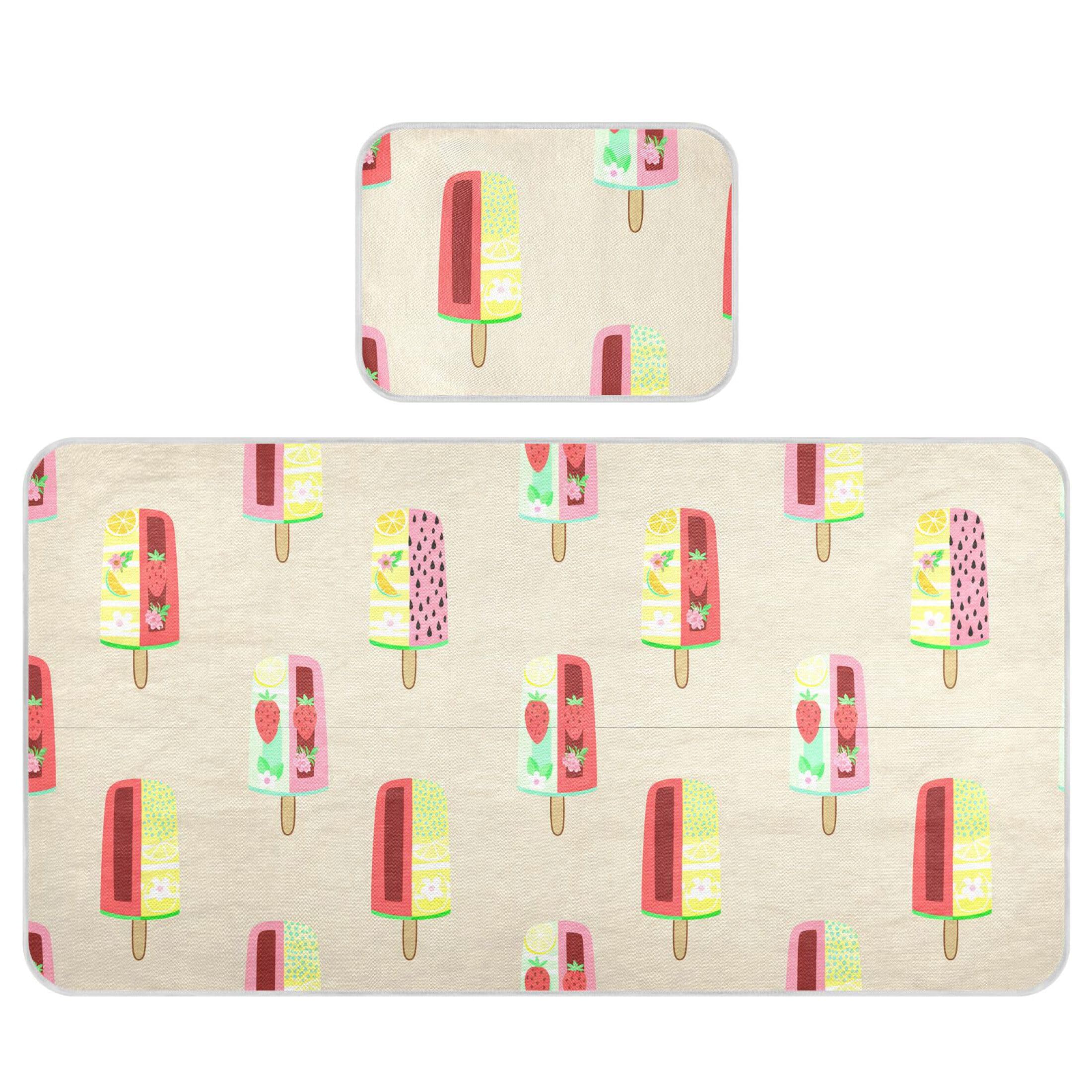 Takiito Colorful Popsicles Baby Cooling Mattress Pad, Soft & Breathable Cooling Mat Keep Baby Cool in Summer 28x52 in, Nursery Essential