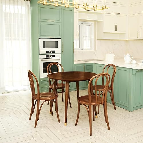 Miniatura 2 de Acacia Alma - Mesa de comedor redonda de madera maciza para 4 personas, mesa de comedor, mesa de patio, mesa auxiliar, mesa de café, escritorio de