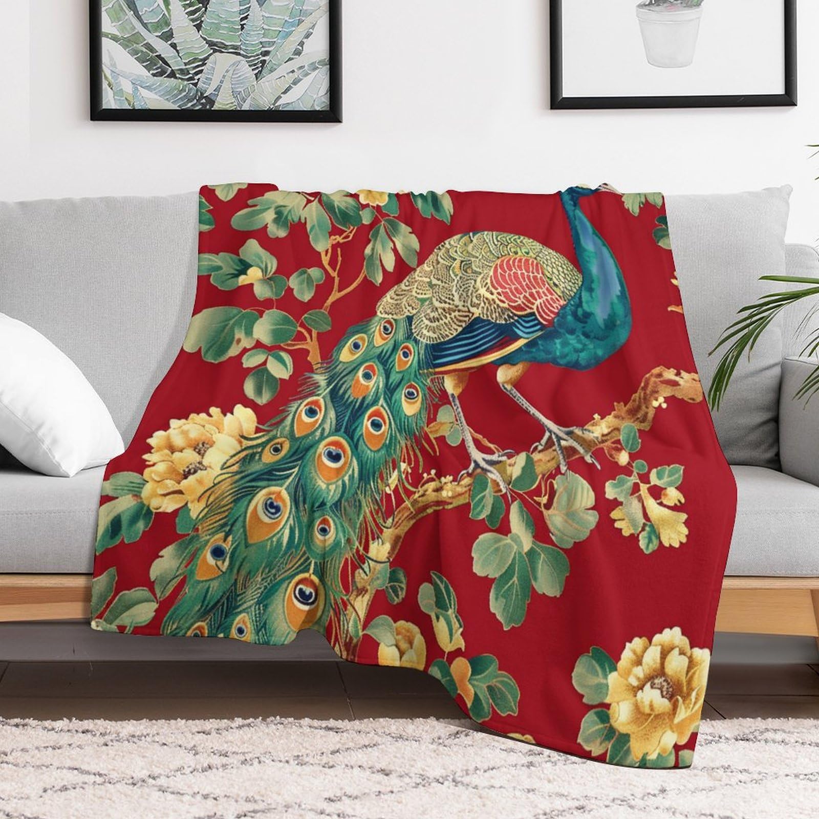 Manta Suave Con Estampado De Amapolas - Tamaño 40x30 Pulgadas, Franela De Felpa, Ligera Y Cálida Para Sofá O Cama