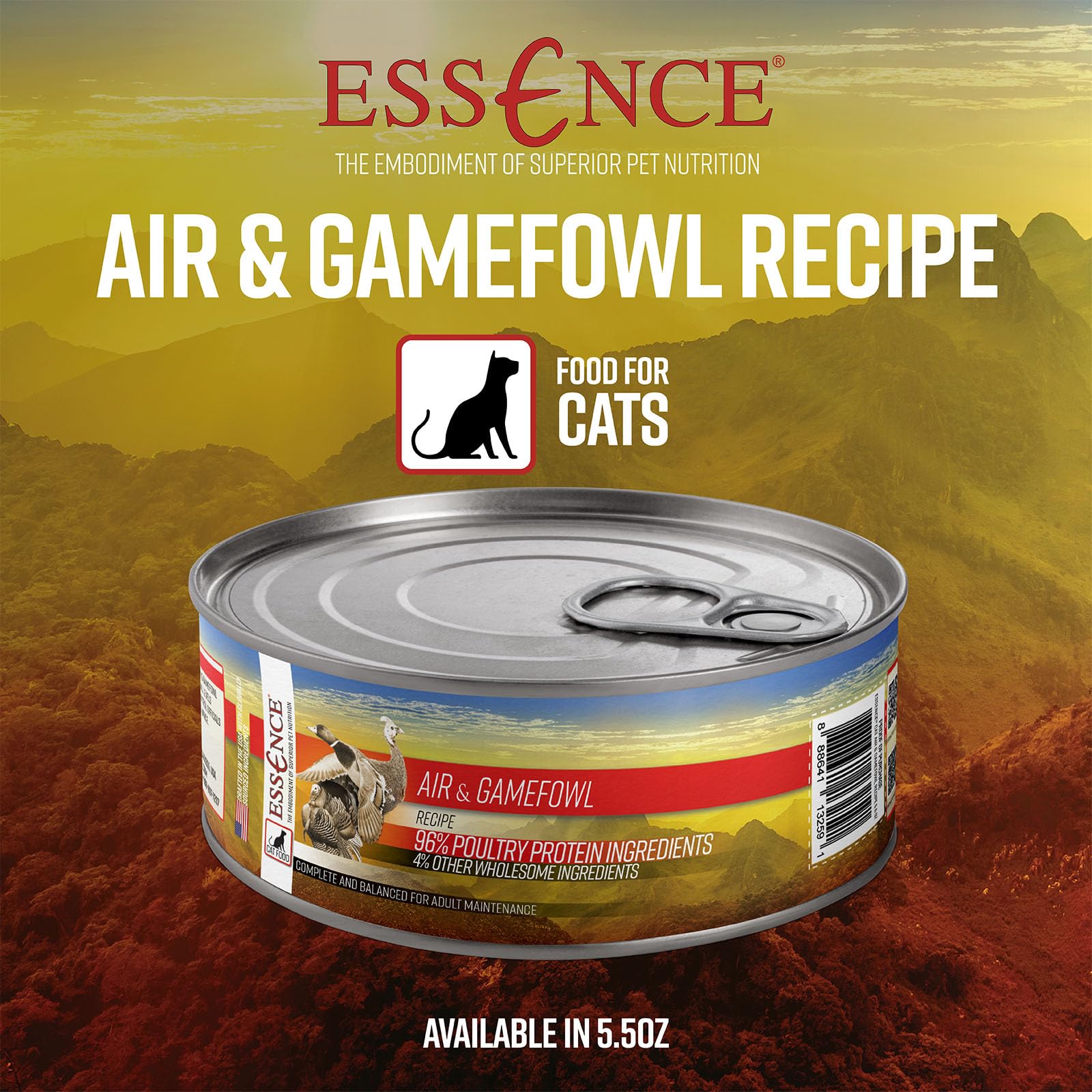 Essence CAT Air & Game Fowl Wet cat Food, 5.5oz, case of 24
