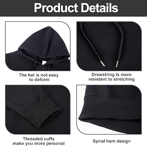 Miniatura 6 de Zrycn Mens Hoodie Sweatshirt for Men, Plush Pullover Hooded Sweatshirts for Men, Soft Cotton-Blend Plain Casual Hoodies