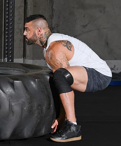 Miniatura 8 de DMoose Rodilleras para levantamiento de pesas  Par de correas de rodilla resistentes de 78 pulgadas  Evita lesiones en la rodilla  Proporciona